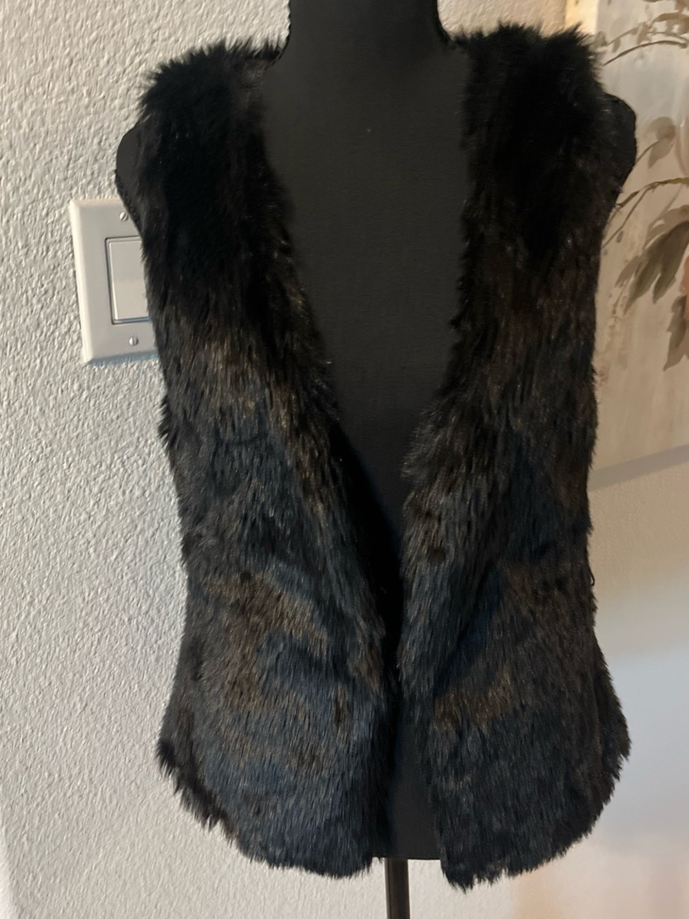 Love Tree Black Faux Fur Vest